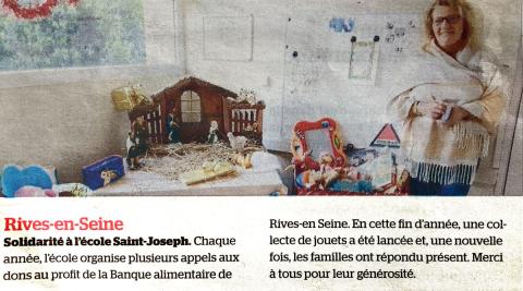 Jouets pour la banque alimentaire-Noël - École Saint Joseph