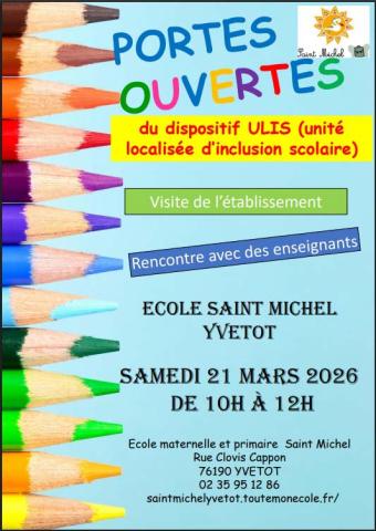 Portes ouvertes - Mars 2026 - École Saint-Michel 